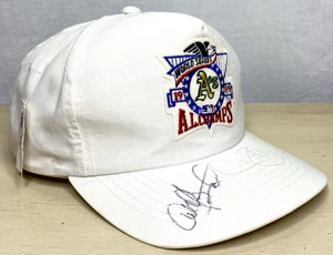 Sombrero de atletismo Oakland A.L. Champs Autografiado Salón de la Fama Dave Stewart Curt Schilling - Imagen 1 de 22