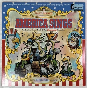 DISNEY'S AMERICA SINGS SUNG BY BURL IVES LP W/ BOOK DISNEYLAND Extremely RARE! - Picture 1 of 10
