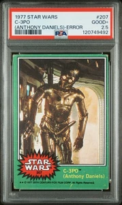 1977 Topps Star Wars C-3PO Goldenrod ERROR Green Series 4 #207 PSA 2.5 RC RARE - Picture 1 of 2