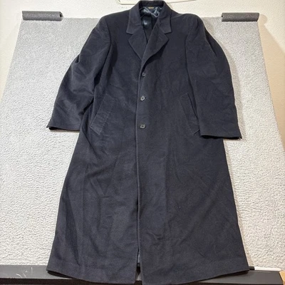 John W. Nordstrom Loro Piana 100% Cashmere Long Trench Overcoat Black Men’s 40L - Image 1 of 4