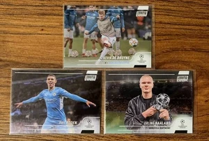 Haaland/De Bruyne/Foden 2021-22 Stadium Club Chrome UEFA Lot x3 Manchester City - Picture 1 of 5