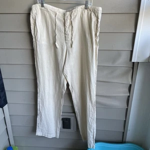 Ralph Lauren Purple Label Italian Linen Ivory Trousers Size 40 Resort Travel - Bild 1 von 9