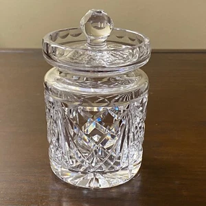 Waterford Ireland LISMORE Crystal Jam, Gelatina, Barattolo Miele con Coperchio 4,75" H ~ Firmato - Foto 1 di 17
