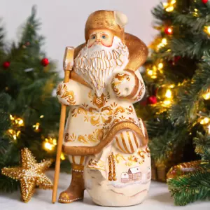Wooden carved Santa Claus figurine 9", handmade Home Christmas Holiday Decor - Picture 1 of 13