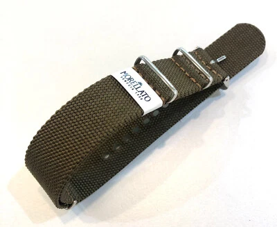 Cinturino Orologio MORELLATO Tessuto Nylon Militare Marrone Fango 18 20 22