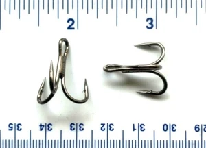 1000 GT 9650 3X Strength Round Bend Black Nickel Treble Fish Hooks Size 6 - bulk - Picture 1 of 1