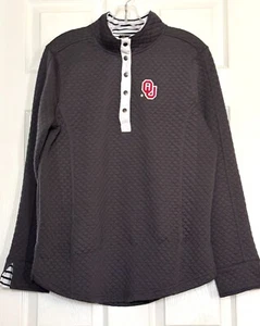 GAMEDAY COUTURE OU Univ Oklahoma Womens Gray Quilted Pullover Sweatshirt Size L - Picture 1 of 9