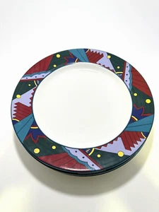 Vitromaster Jazz Dinner Plate 12" 1992 Vintage Postmodern Set of 4 - Picture 1 of 4