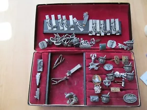 Vintage Lot of Men's Cuff Links and Tie Clips. Pewter. - Picture 1 of 19