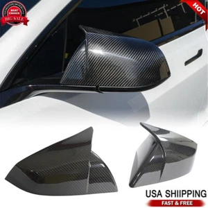 For Tesla Model S Plaid 2021-2023 Dry Carbon Fiber Side Wing Mirror Cover Caps - Foto 1 di 12
