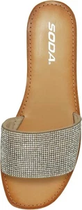 Sandalias chanclas de soda para mujer brillantes cristales de estrás joya plata JUSTICE-S - Imagen 1 de 5