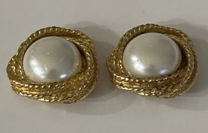 Pendientes Bluette Vintage Clip-on Imitación Perla Hechos en Francia - Imagen 1 de 9
