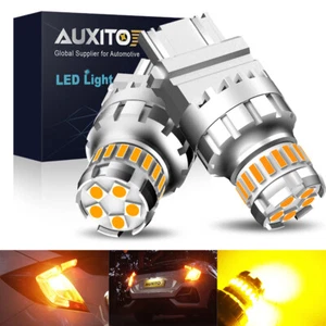 AUXITO 3157 4157 LED Turn Signal Light Bulbs CANBUS Anti Hyper Flash Amber 3000K - Picture 1 of 13