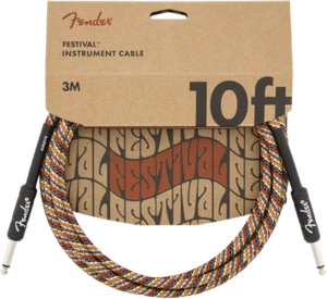 Fender Festival Instrument/Guitar Cable Eco-Friendly Pure Hemp, RAINBOW 10' ft - Picture 1 of 3