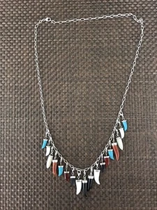 925 Sterlingsilber Kette mit 10 Stück Charm Zahnanhänger - Bild 1 von 2