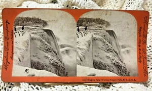 Stereoansicht Foto ~ Winter an den Niagarafällen ~ New York - Bild 1 von 2