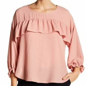 Halógena | Blusa Rosa Claro Volantes Frontal Talla S - Imagen 1 de 10