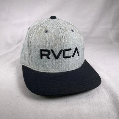RVCA Hat Mens One Size Gray Snapback Cap Flat Bill Surfer Skater Casual - Image 1 of 4