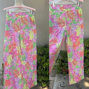 Pantalone Preppy Lilly Pulitzer cotone rosa tropicale taglia 2 - Foto 1 di 9
