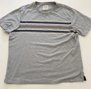 Mens FAT FACE Cotton Stripe T-SHIRT Short Sleeve Top GREY Sz XXL - Picture 1 of 3