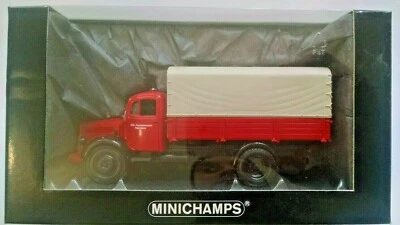 MINICHAMPS 1:43 DIECAST- CAMION MERCEDES BENZ L3500 CANVAS FIRE SERVI 439 350025 - Immagine 1 di 2