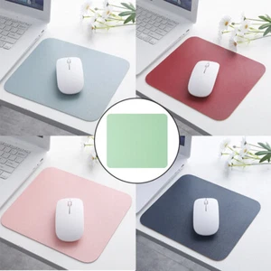 Simple Solid Colour PU Leather Mouse Mat Anti-slip Waterproof 21*25cm Mouse Pad - Photo 1/18