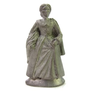 2-1/2" Vintage junge Dame Frau Zinnfigur ~ unbemalt - Bild 1 von 5