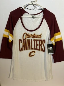 CLEVELAND CAVALIERS WOMENS LARGE L T SHIRT NEW ERA NEW WITH TAGS 3/4 SLEEVES - Picture 1 of 9