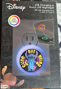 Disney USB Charging & Touch LED Nightlight - Stitch - Christmas - Night Light - Zdjęcie 1 z 2