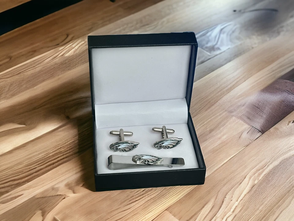 Gemelos Philadelphia Eagles, clip de corbata o juego completo Foto 1 de 4