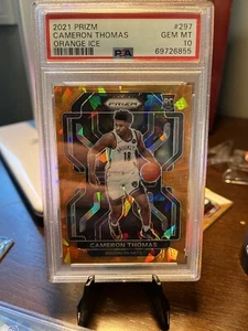 Cameron Thomas (RC) PSA 10 2021-22 Panini Prizm - Orange Ice Prizm #297 - Imagen 1 de 2