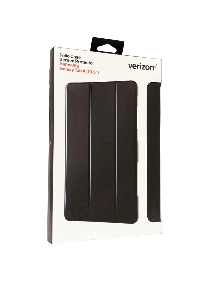 Paquete de funda tipo folio y vidrio templado Verizon para Galaxy Tab A (10,5 pulgadas) - negro Foto 1 de 1