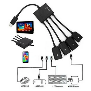 Micro USB Charging OTG Hub Splitter Cable for Smartphone Android Tablet 4 in 1 - Zdjęcie 1 z 10