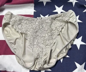 Vintage Mocha Shiny Hi Leg Bikini Panties Sparkling Smooth Size L 💕 Victoria - Picture 1 of 5