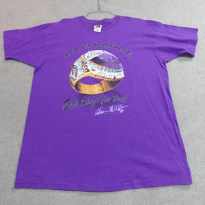 Vintage Baltimore Ravens Shirt 2XL Purple Superbowl Ring 2001 Edwin Mulitalo - Picture 1 of 7