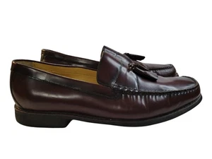 Johnston Murphy Mens Loafers Burgundy Leather Tassel Slip On Shoes Sz 12 M - Picture 1 of 8