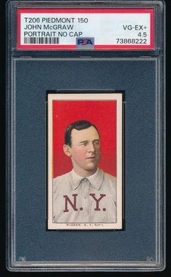 1909-11 T206 John McGraw retrato sin tapa Piamonte serie 150 PSA 4,5 en muy buen estado-excelente+ Foto 1 de 2