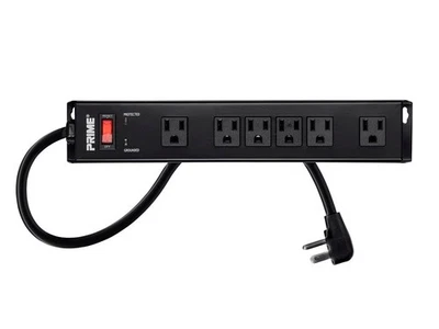 6 Outlet Metal Surge Protector Power Strip with 15ft Cord, 1150 Joules, Black - Image 1 of 4
