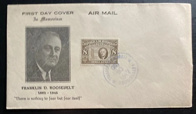 1947 Tegucigalpa Honduras First Day Cover FDC Franklin Roosevelt Issue - Image 1 of 2