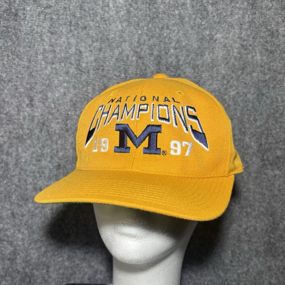 Michigan Wolverines 1997 National Champions Fitted Hat Sports Specialties 7 1/4 - Image 1 of 4