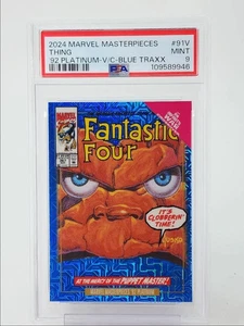 2024 MARVEL MASTERPIECES '92 THING VARIANT COVER BLUE TRAXX PSA 9 - Picture 1 of 2