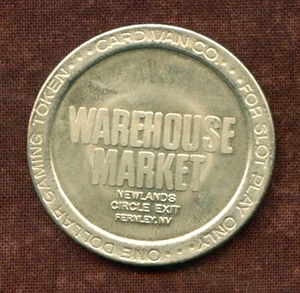 1, $1.00 Slot Token. Warehouse Market. - Picture 1 of 2