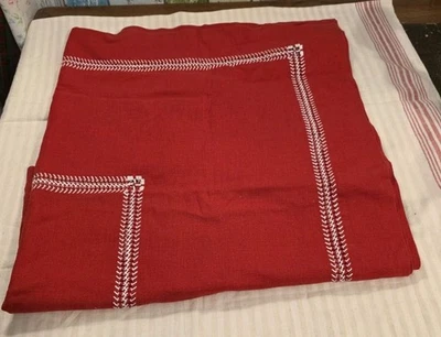 ❤ Tischdecke Handarbeit Schweden rot weiß gestickt Leinen  150 x 98 cm groß  ❤ - Bild 1 von 4