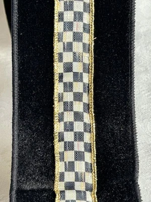 HTF Mackenzie Childs Holiday TUXEDO w/Courtly Check+Velvet 3"x10yd Wide Ribbon - Image 1 of 4