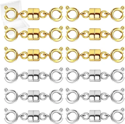 Fecho de colar magnético duplo, 16 peças fechos fortes para ouro, prata magnética Ne - Imagem 1 de 4