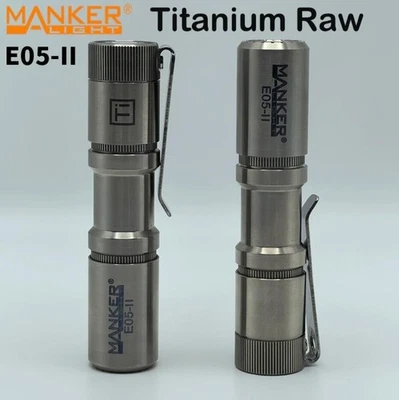 Mankerlight Titanium Raw Limited Edition Mini EDC Flashlight 1300 Lumen 14500 AA - Image 1 of 4