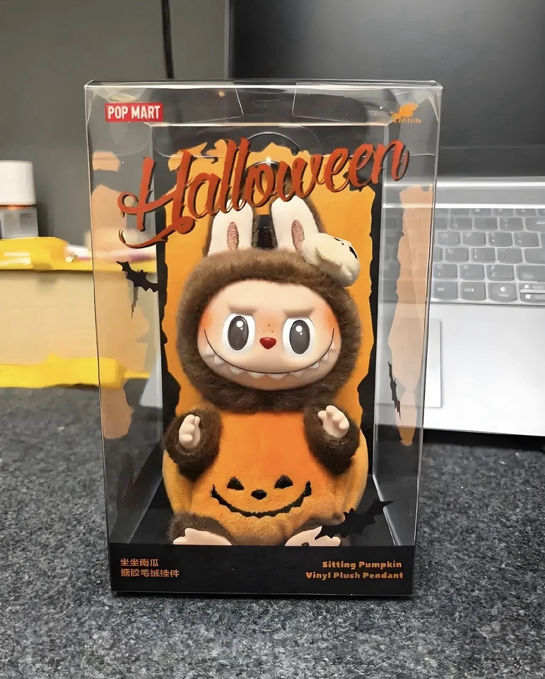 AUTHENTIC Pop Mart Labubu Happy Halloween Party Series Sitting Pumpkin Plush - Image 1 of 2