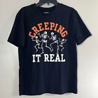 Old Navy Creeping Is Real Tee-Shirt Kids Size Xl Black Graphic Short Sleeves