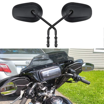 Black Motorcycle Rear View Mirrors For Harley Davidson Electra Glide Low Rider Foto 1 de 4