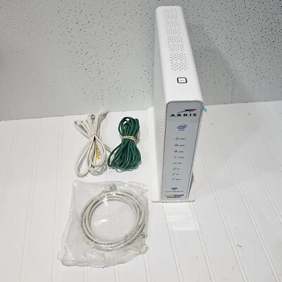 Dual Band ARRIS SURFboard SVG2482AC DOCSIS Cable Modem Wi-Fi Router +Cables - Image 1 of 4
